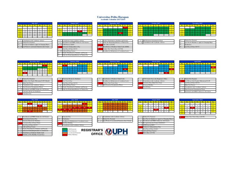 594 Kalender Akademik 2017 2018 Uph 1804030948 PDF Academic Term