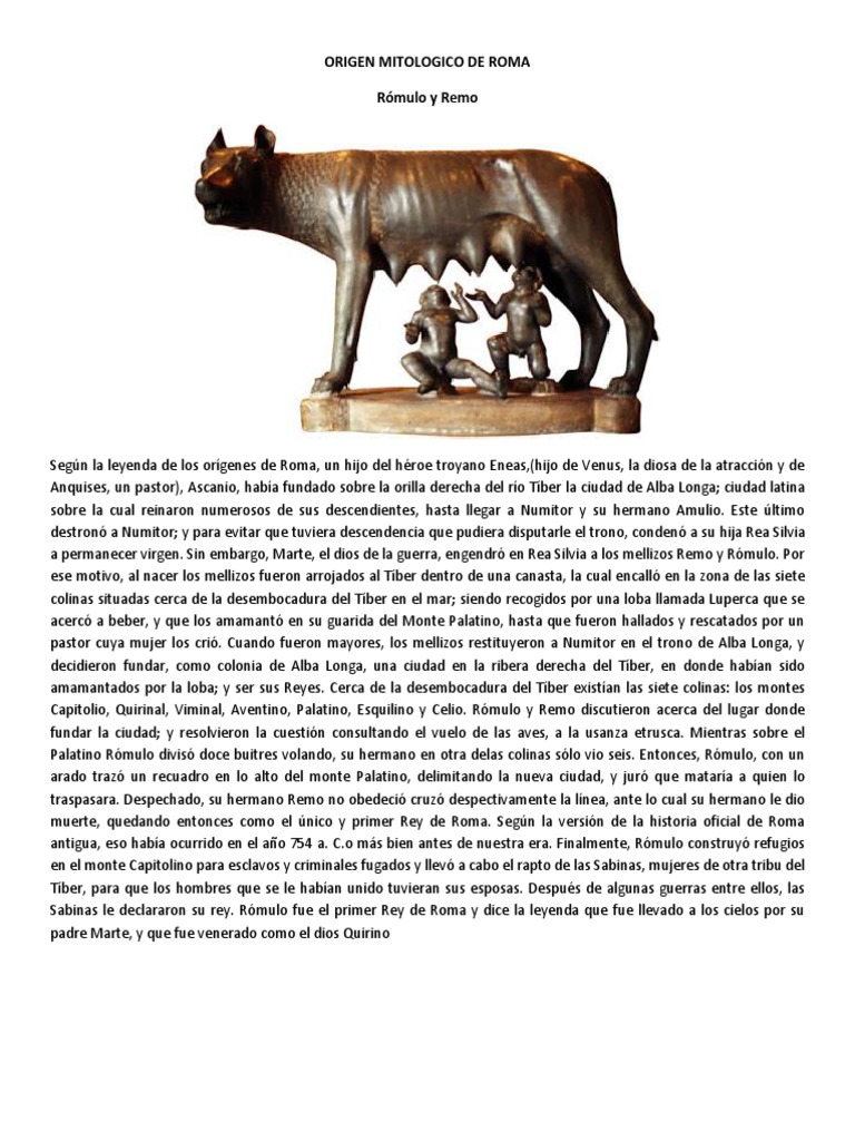 Mito y Fundación de Roma | PDF | Romulus y Remus | Roma
