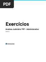 Caderno de Exercícios TRT Analista Administrativo