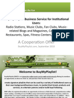 BuyMyPlaylist Cooperation Offer - Institutional Users
