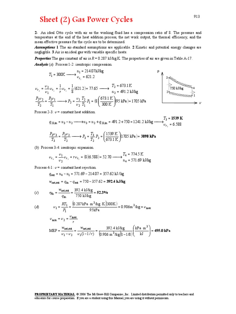 Sheet (1&2) Thermo | PDF | Physical Chemistry | Mechanical Engineering