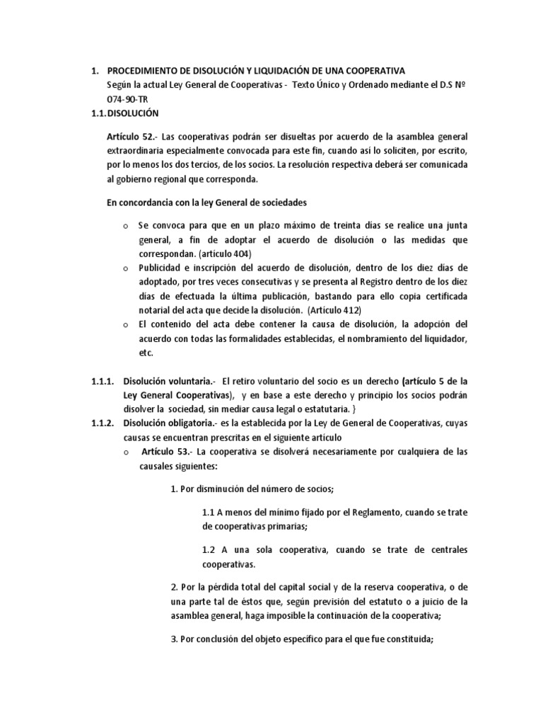 Procedimiento de Disolución y Liquidación de