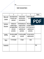 Fable Storybook Rubric