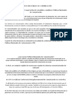 Políticas Nacionales de Comunicación