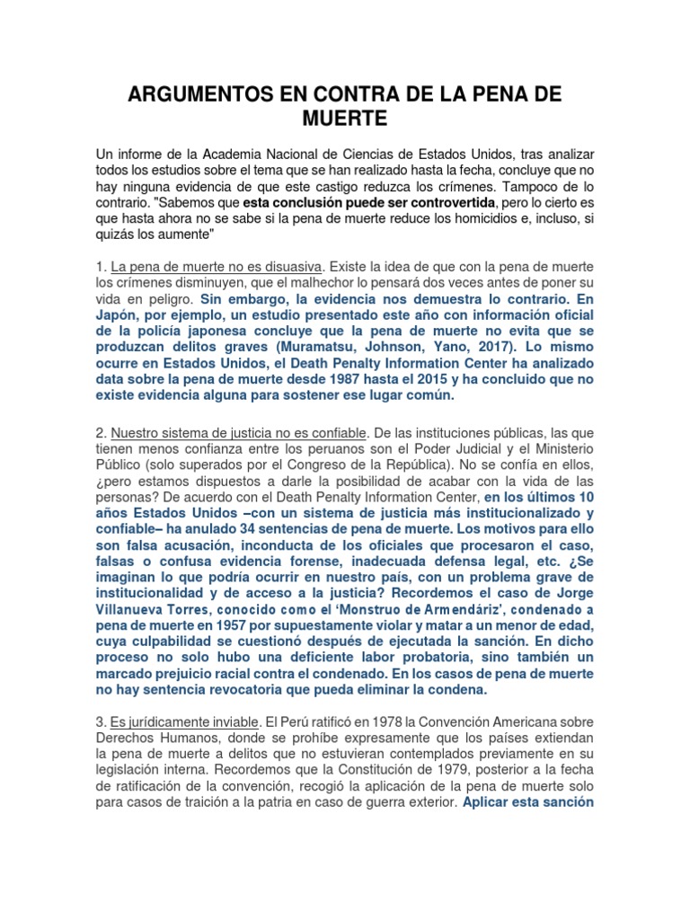 Argumentos en Contra de La Pena