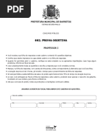 3 PROVA Vunesp 2018 Prefeitura de Barretos Sp Professor i Prova