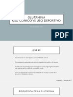 Glutamina Uso Clínico Vs Uso Deportivo: Por: LN Johanna Colín