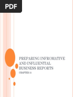 Preparing Infromative and Influential Business Reports