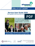 Head Office 01227 265899: Service User Guide 2009