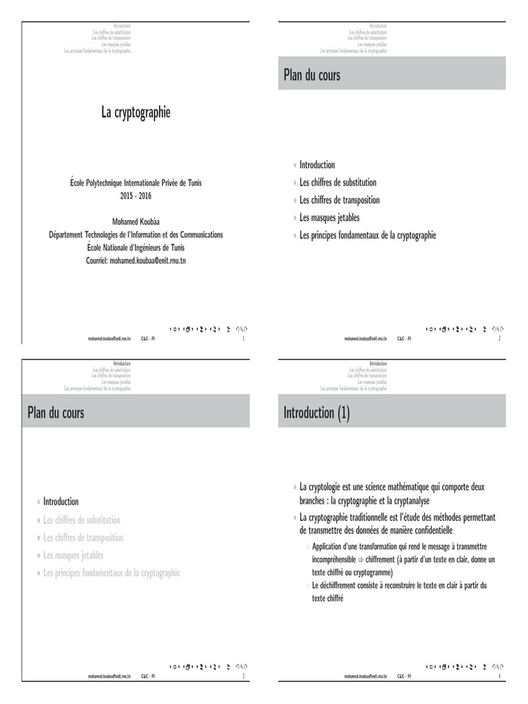 Principes de Cryptographie et Chiffres | PDF | Cryptage | Secret