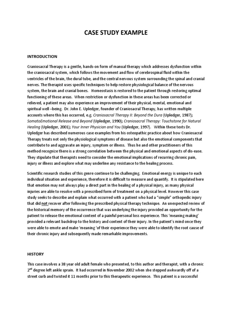 Case Report Example and Abstract | PDF | Physical Therapy | Pain