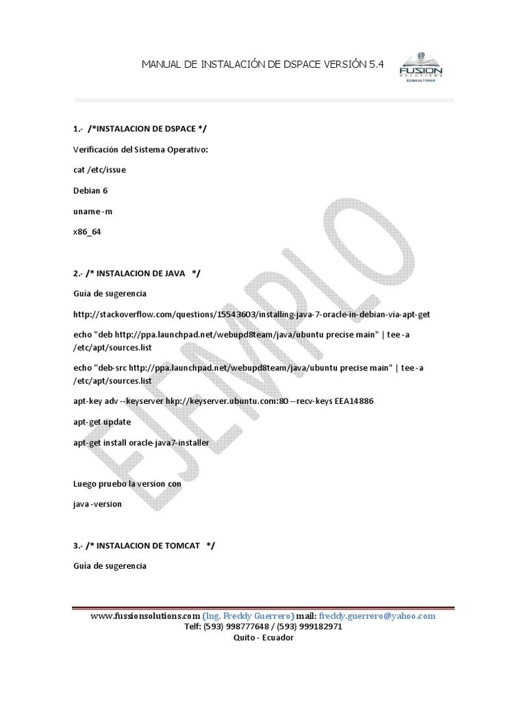 Instalación DSpace 5.4 en Debian | PDF | Software del sistema ...