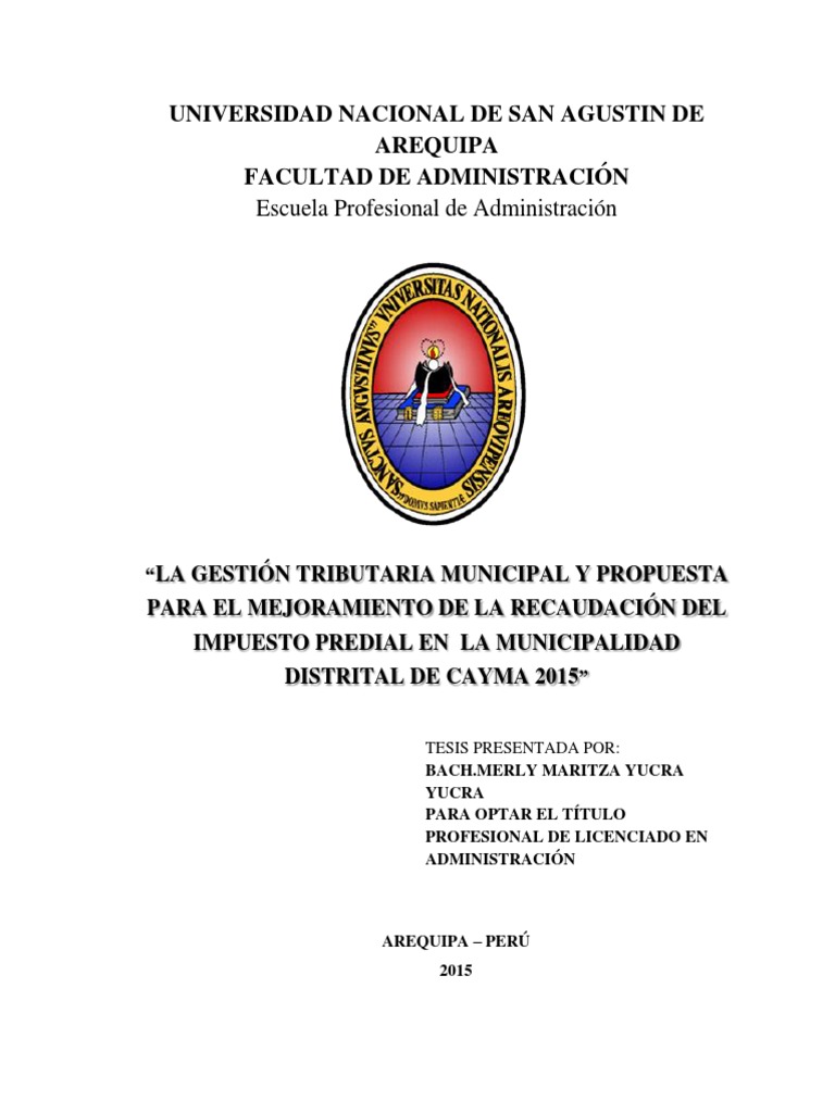 Mejora de Recaudación del Impuesto Predial | PDF | Administración ...