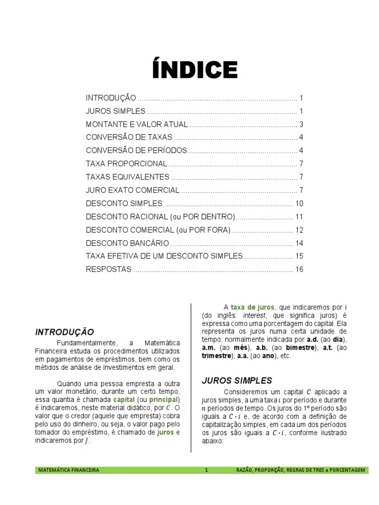 Fundamentos de Matemática Financeira | PDF | Desconto | Juros