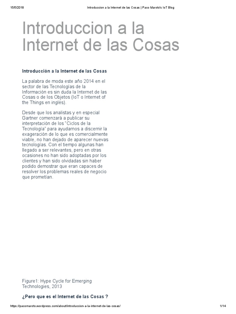 Introduccion A La Internet de Las Cosas - Paco Maroto's IoT Blog PDF ...