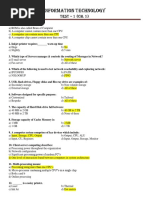 Information Technology: Test - 1 (Ch. 1)