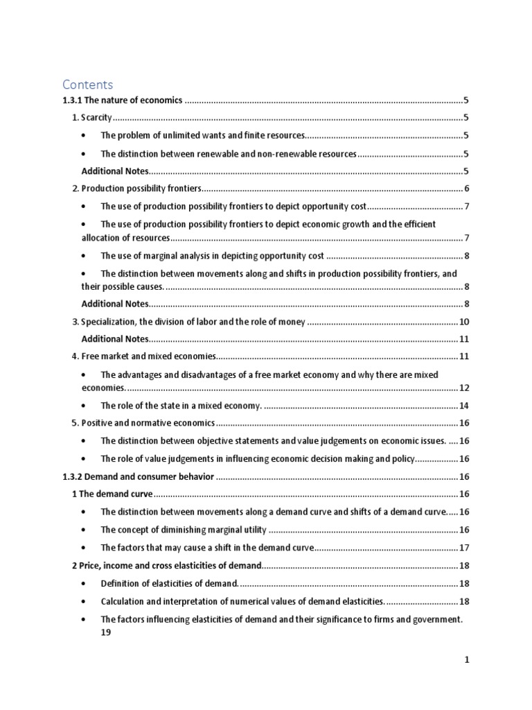 Edexcel IAL Economics Unit 1 Overview | PDF | Supply And Demand ...