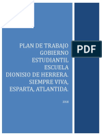 Plan de Trabajo Del Gobierno Estudiantil 2016