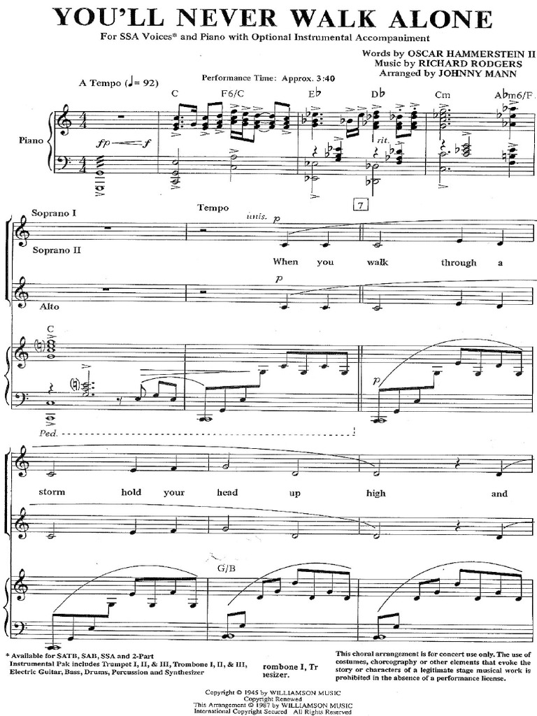 Youll Never Walk Alone Ssa Pdf