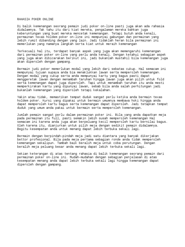 Rahasia kartu poker online deuces wild