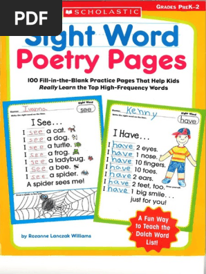 Sight Word Poetry Pages Scholastic