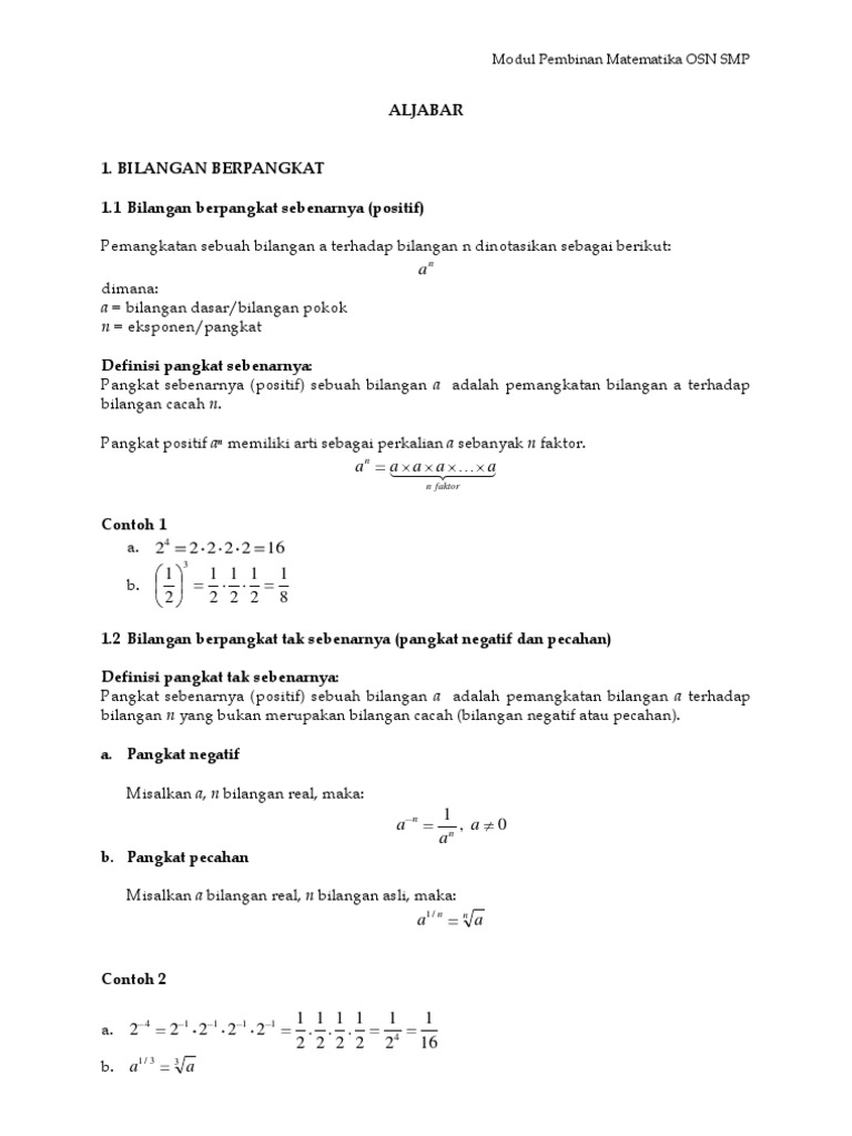 24 Contoh Soal Olimpiade Bilangan Berpangkat Kumpulan Contoh Soal