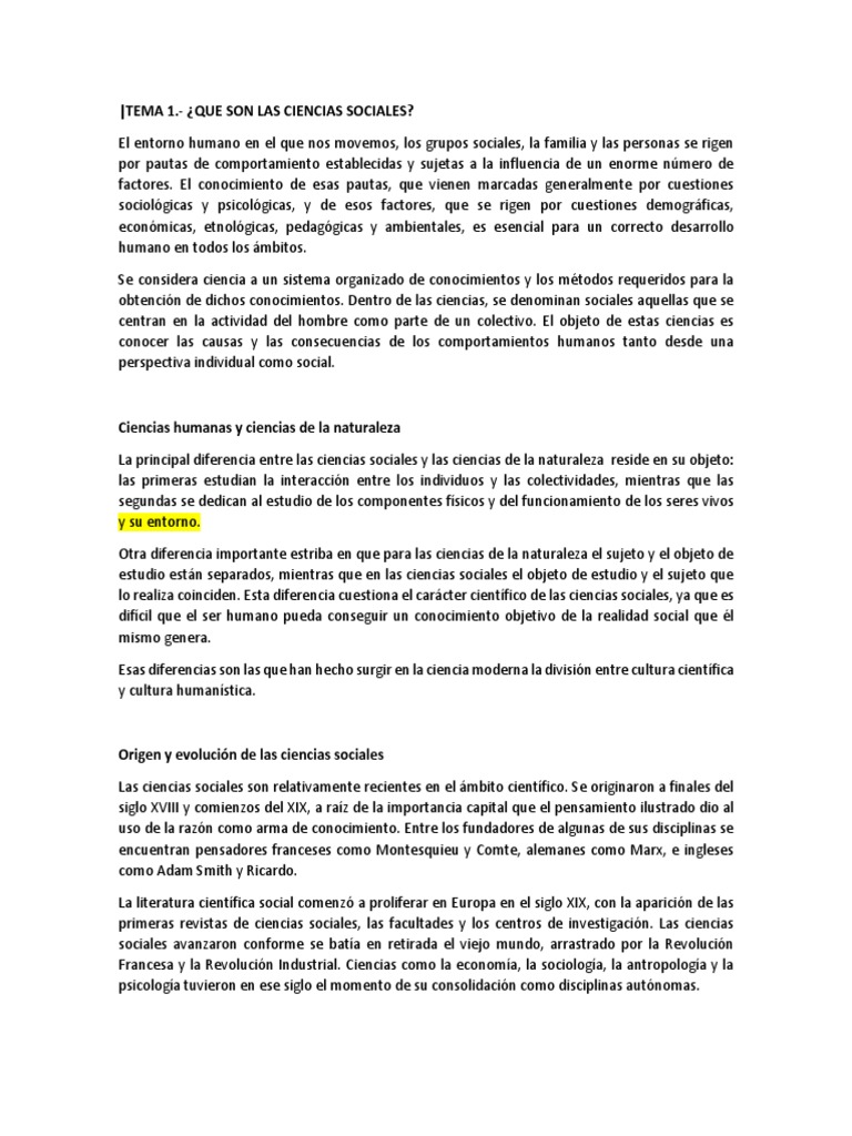 Ciencias Sociales | PDF | Estructura social | Sociedad