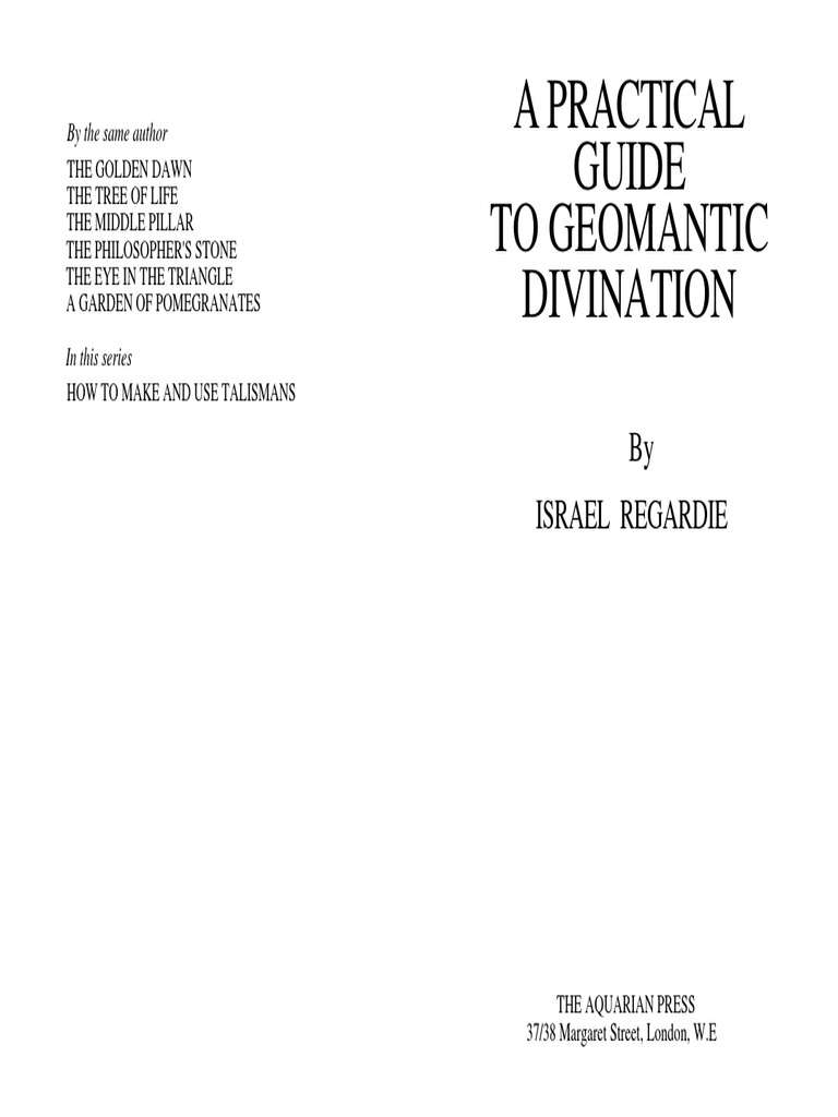 A Practical Guide To Geomantic Divination PDF | PDF | Divination ...