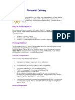 Abnormal Delivery Types and Management