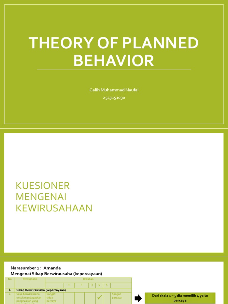 Theory of Planned Behavior | PDF