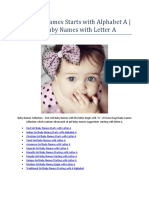 Girl Baby Names Starts With Alphabet a - Girl Baby Names With Letter A