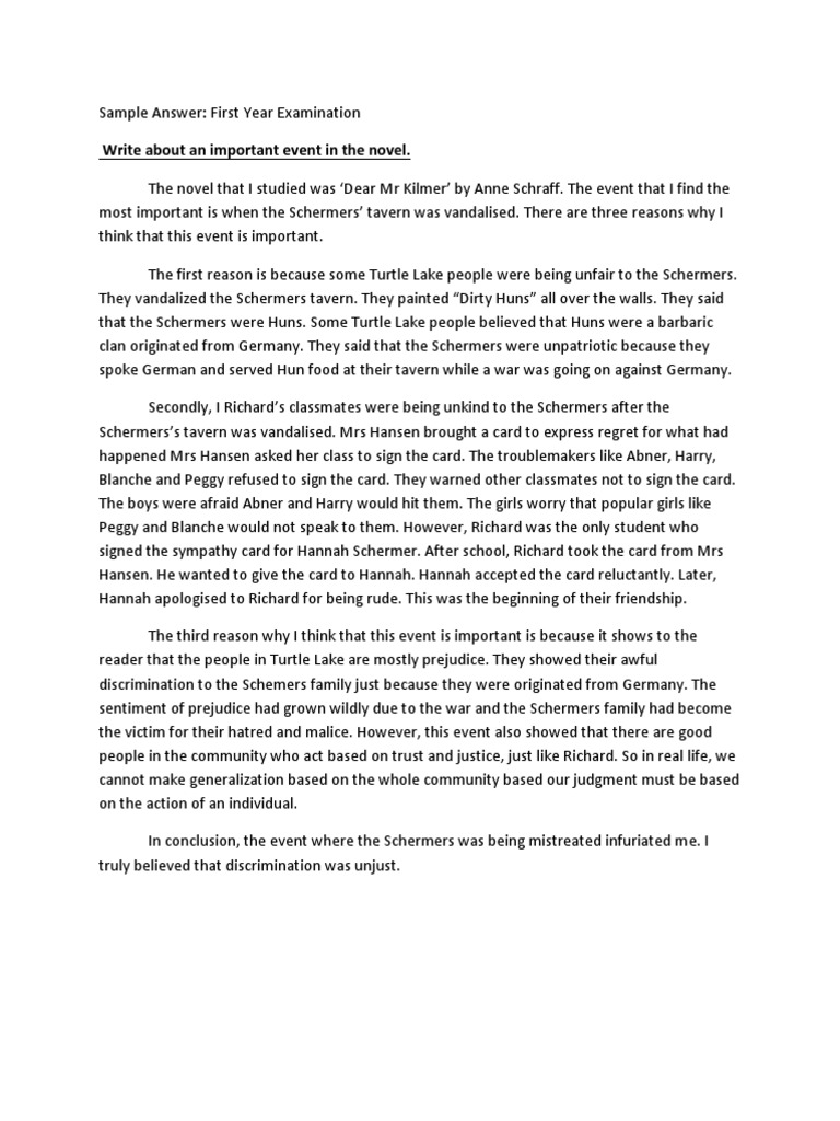 significant event essay