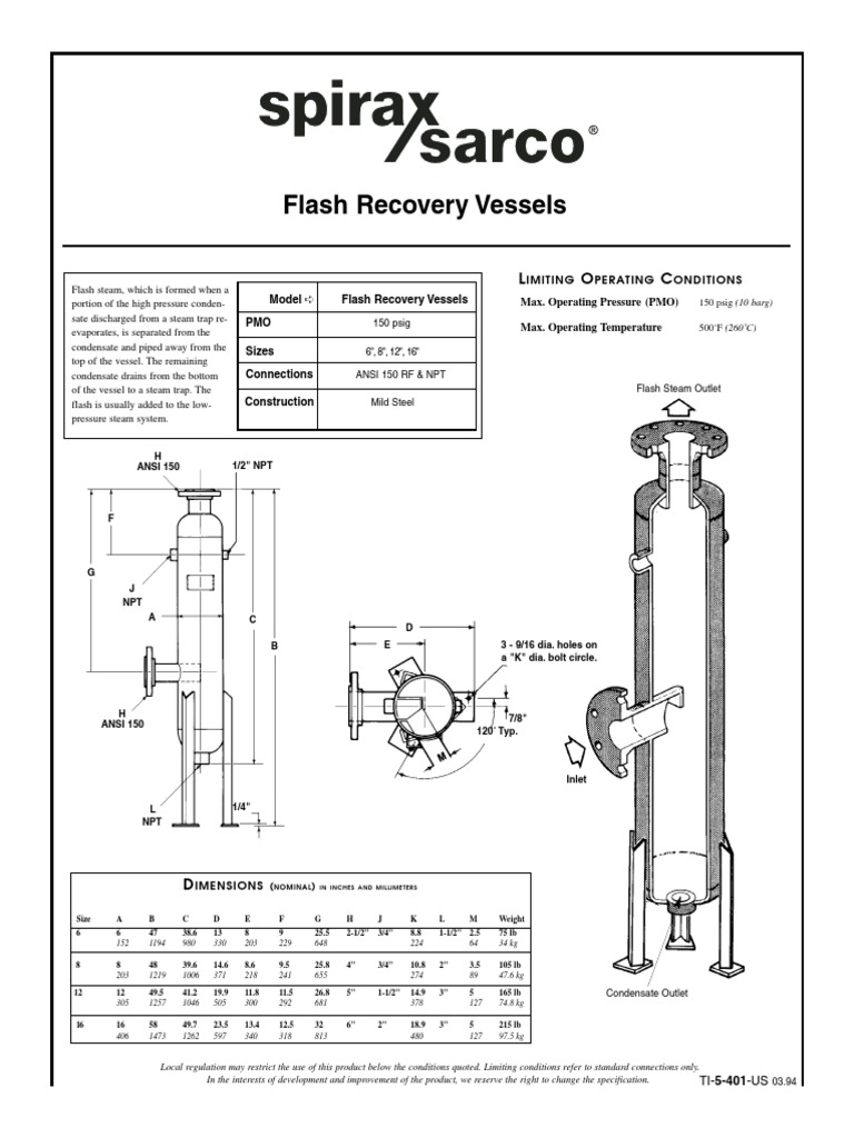 Flash Recovery VesselsTechnical Information PDF Steam Energy Technology