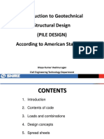 Introduction To Geotechnical Structural Design (Pile Design) According To American Standards