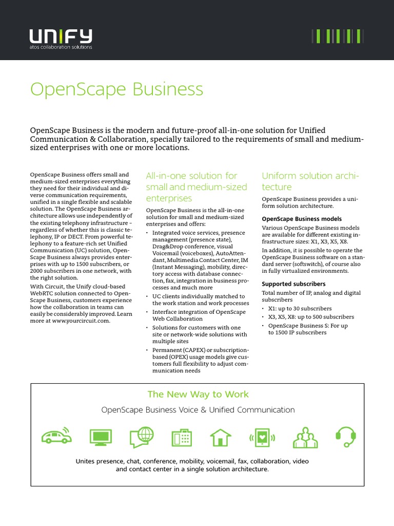 OpenScape Business V2, Data Sheet, Issue 7 | PDF | Instant Messaging ...
