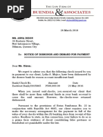 1 BP22 Demand Letter Notice of Dishonor - FORMAT | PDF | Law