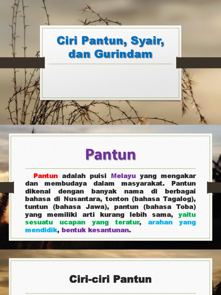 Ciri Pantun Syair Dan Gurindam Pdf