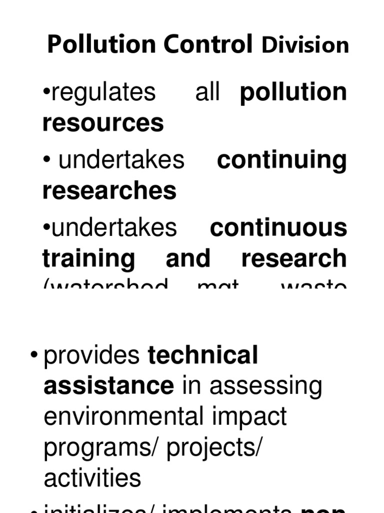 Comprehensive Pollution Control Strategies | PDF | Environmental Impact ...