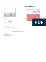 Coal Blending: Coal 1 Coal 2 Tonnage % Hasil Dari Blending Coal 1 & Coal 2 Adalah Dibawah Ini: Coal 1 Coal 2 Ton CV Sul