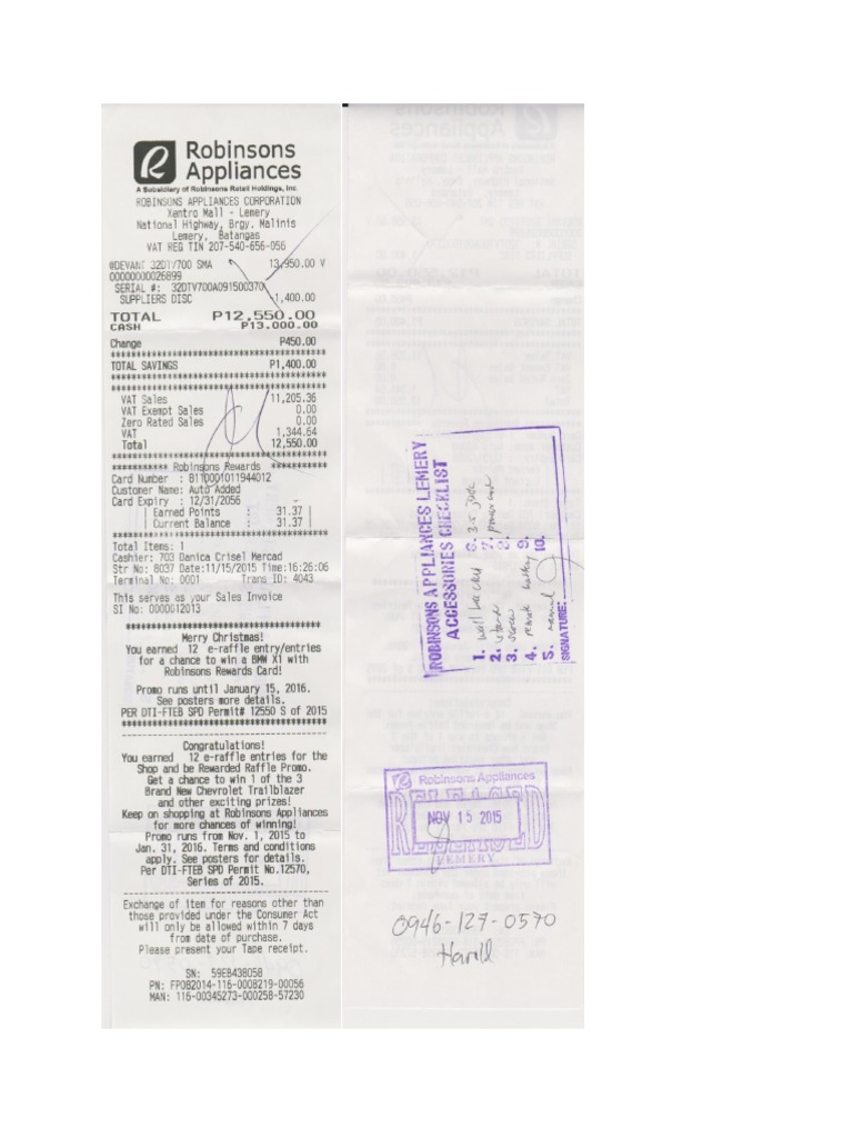 TV Receipt | PDF