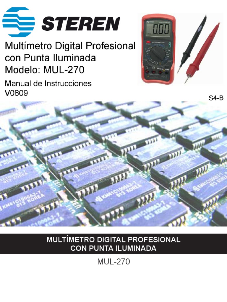 Multímetro Digital Profesional MUL-270 | PDF | Resistencia Eléctrica y ...