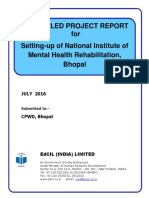 NIMHR DPR 201607 DETAILED PROJECT REPORT For Setting-Up of National Institute of Mental Health Rehabilitation, Bhopal