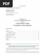 Natalia Veselnitskaya Trump Tower meeting statement to Senate Judiciary Committee