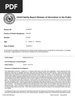 Child Fatality Report Release of Info