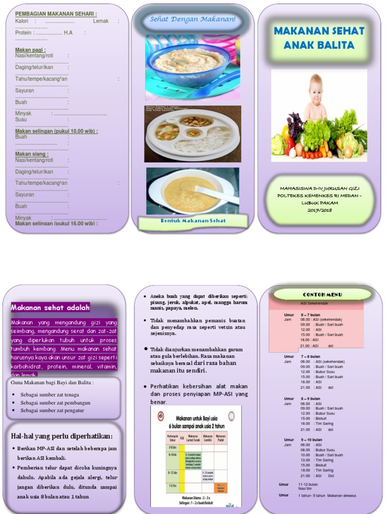 Menu Makan Anak 1 Tahun - Salam Sehat