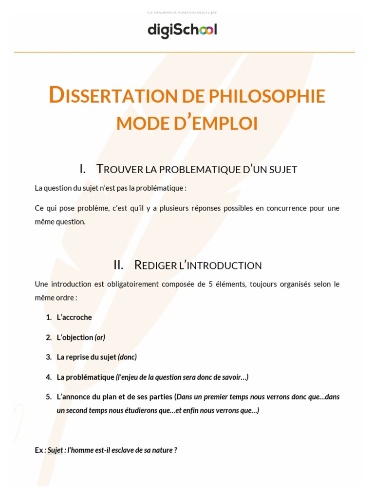 plan de la dissertation philosophie