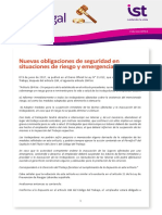 Nuevas Obligaciones de Seguridad en Situaciones de Riesgo y Emergencia Boletin 33