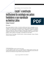 “Disciplinarização” e Construção Institucional Da Sociologia Nos Países Fundadores e Sua Reprodução Na América Latina