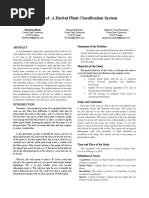 Medileaf: A Herbal Plant Classification System: Statement of The Problem