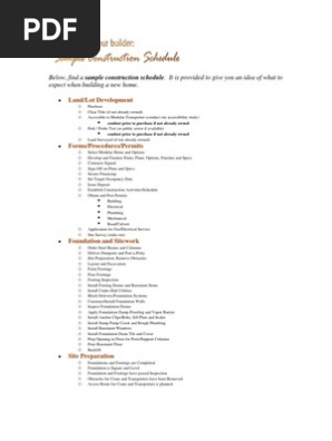 Construction Schedule